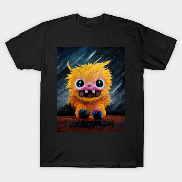 Cute orange friendly monster T-Shirt by Fluffypunk